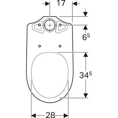 Geberit Selnova álló WC, monoblokkos kivitel, mélyöblítésű, alsó kifolyású, 67cm-1