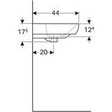 Geberit Selnova Square mosdó 55cm, csaplyuk középen, túlfolyóval (500.290.01.1) kifutó-3