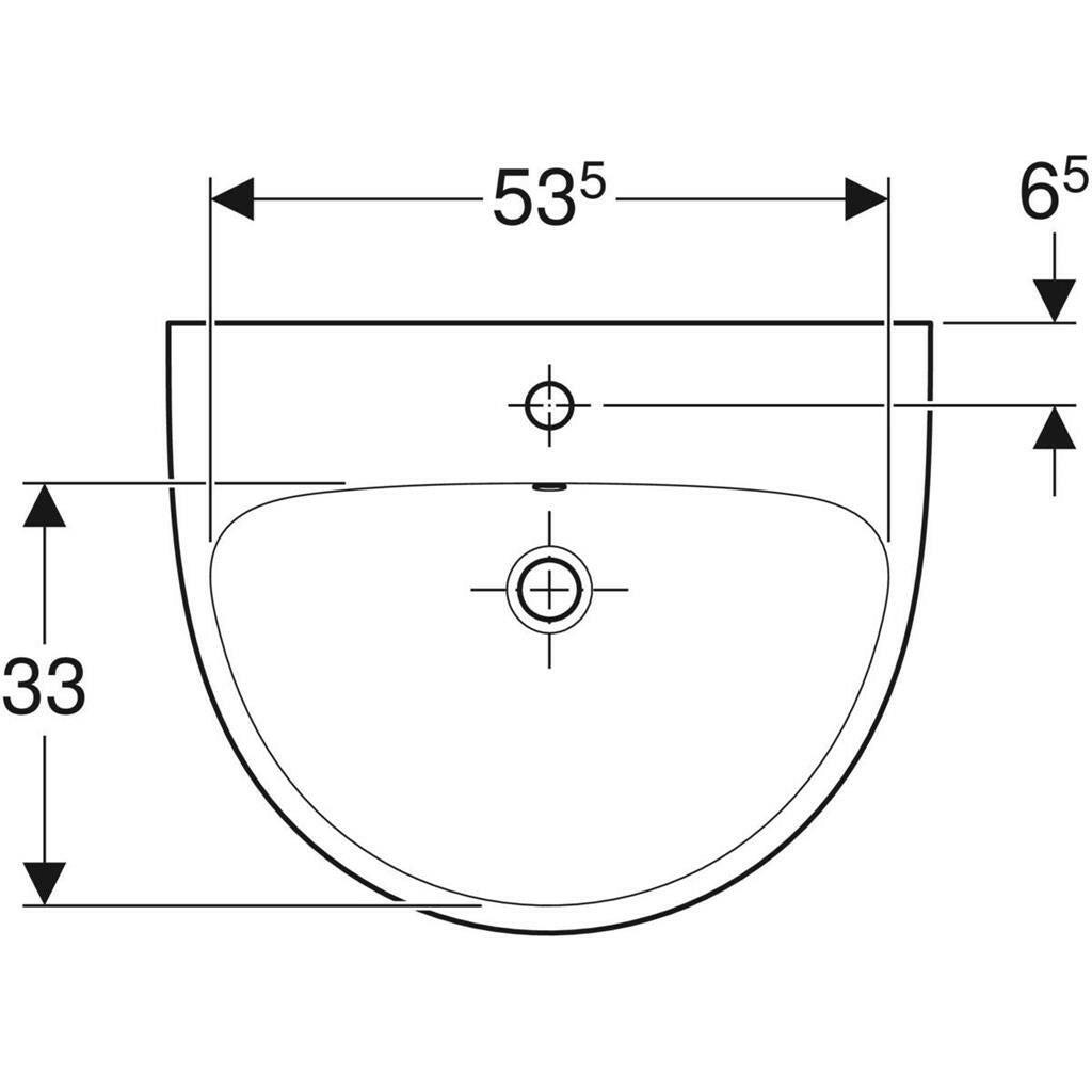 Geberit Selnova mosdó 60x18x48cm , csaplyuk középen 500.305.01.1, kifutó-1