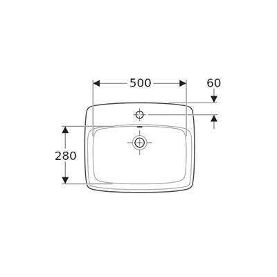 Geberit Selnova Square beépített mosdó 60x17,3x45 (500.307.01.1)