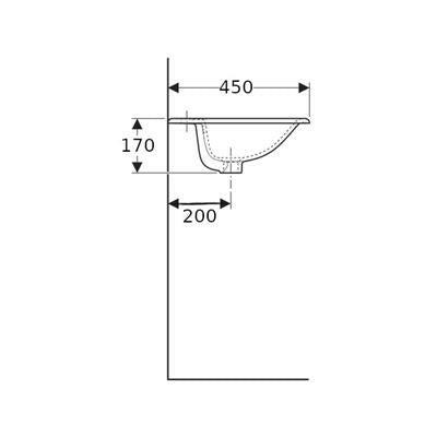 Geberit Selnova Square beépített mosdó 60x17,3x45 (500.307.01.1)