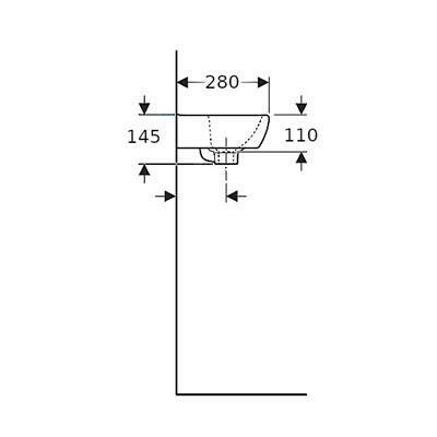 Geberit Selnova Square kézmosó aszimmetrikus túlfolyóval, 36x14,85x28cm  500.316.01.1 kifutó-4