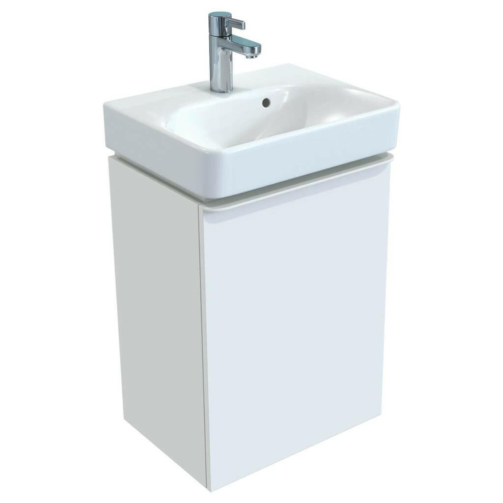 Geberit Smyle Square alsó szekrény kézmosóhoz, jobbos ajtó, 44.2x61.7x35.6cm, magasfényű lakkozott fehér (500.350.00.1)