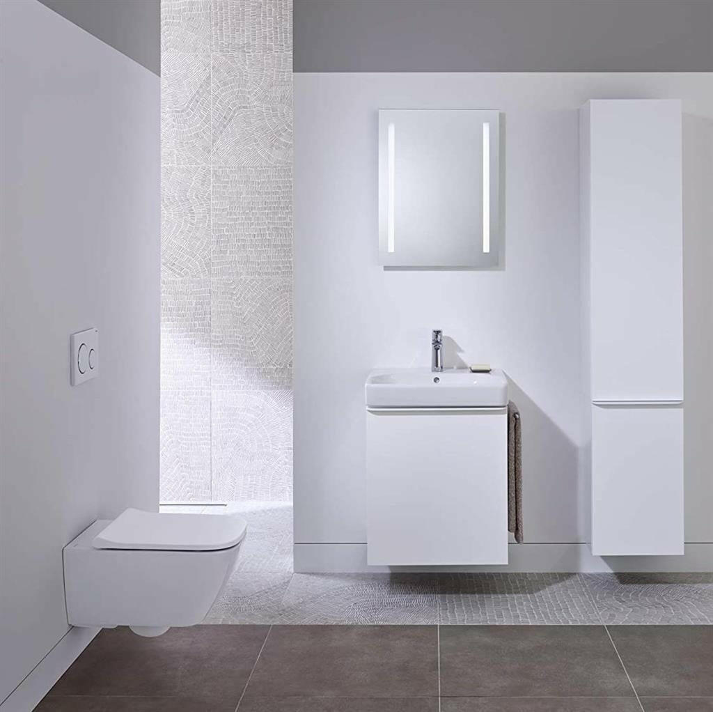 Geberit Smyle Square alsó szekrény kézmosóhoz, jobbos ajtó, 44.2x61.7x35.6cm, magasfényű lakkozott fehér (500.350.00.1)