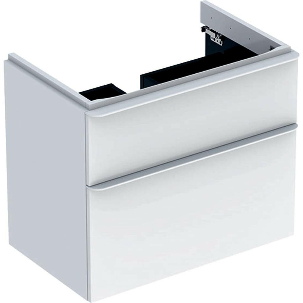 Geberit Smyle Square alsó szekrény mosdóhoz, két fiókkal, 73,4x61,7x47cm, magasfényű lakkozott fehér (500.353.00.1)