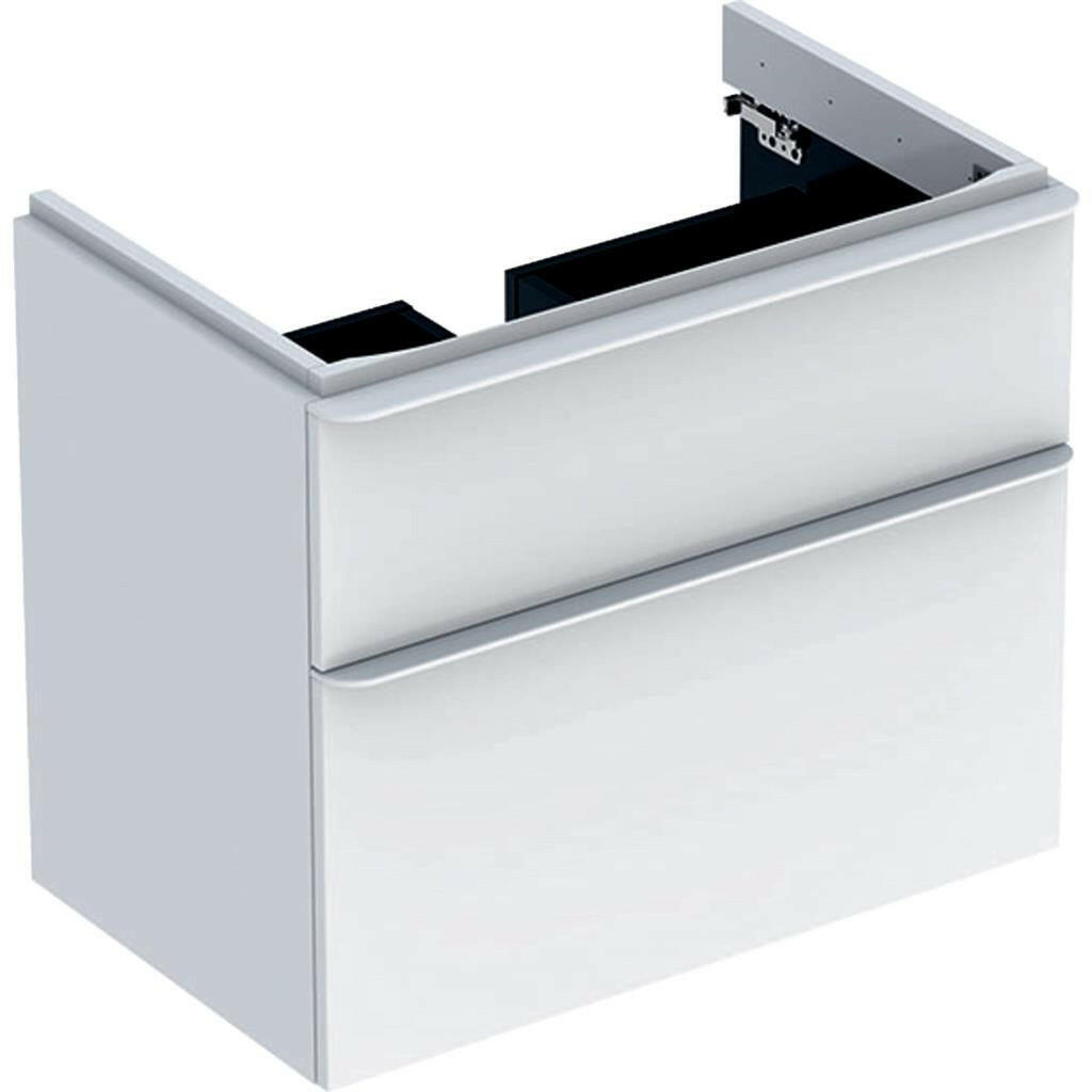 Geberit Smyle Square alsó szekrény mosdóhoz, két fiókkal, 73,4x61,7x47cm, magasfényű lakkozott fehér-0