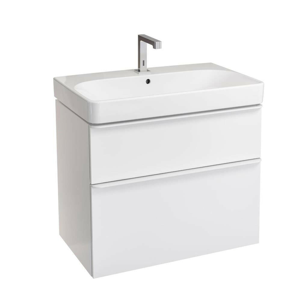 Geberit Smyle Square alsó szekrény mosdóhoz, két fiókkal, 73,4x61,7x47cm, magasfényű lakkozott fehér (500.353.00.1)