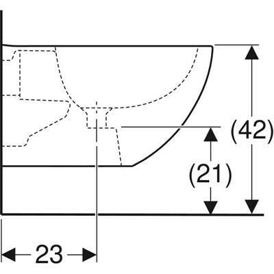 Geberit Acanto fali bidé, zárt forma, 51cm, túlfolyóval-3