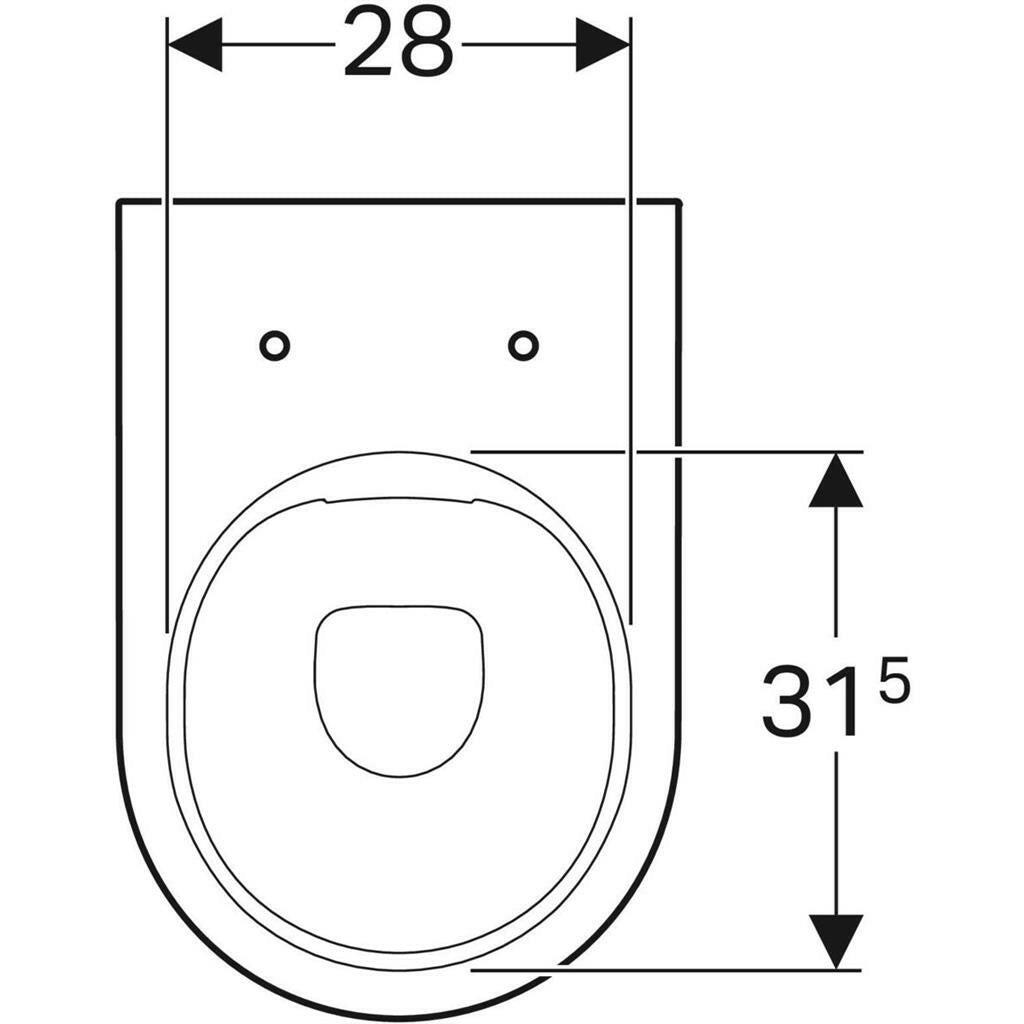 Geberit Acanto álló WC, mélyöblítésű, magasított, falhoz illeszkedő, zárt forma, Rimfree, 51cm-1