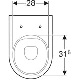 Geberit Acanto álló WC, mélyöblítésű, magasított, falhoz illeszkedő, zárt forma, Rimfree, 51cm-1