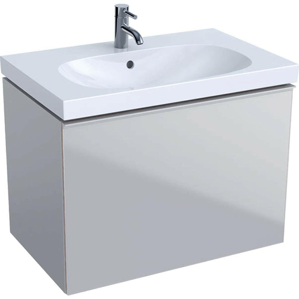 Geberit Acanto alsó szekrény mosdóhoz, 1 fiók, 1 belső fiók, bűzzár, homokszürke, 74x53,5x47,5 cm (500.611.JL.2)