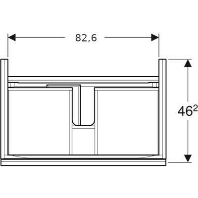 Geberit Acanto alsó szekrény mosdóhoz, 1fiók+1belső fiók, 89x53.5x47.5cm, matt lakkozott homokszürke (500.612.JL.2)