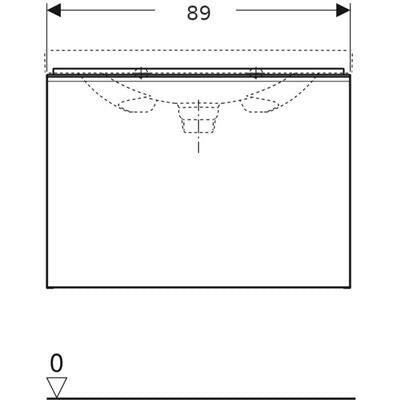 Geberit Acanto alsó szekrény mosdóhoz, 1fiók+1belső fiók, 89x53.5x47.5cm, matt lakkozott homokszürke (500.612.JL.2)