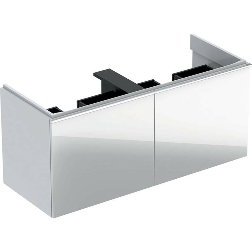 Geberit Acanto alsó szekrény duplamosdóhoz, 2 fiók, bűzzár, 119x53.5x47.6 cm, magasfényű fehér (500.613.01.2)