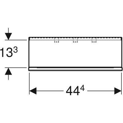 Geberit Acanto fali polc, 45x14.8x15.9cm, porszórt matt fekete/fényes fekete üveg (500.617.16.1)