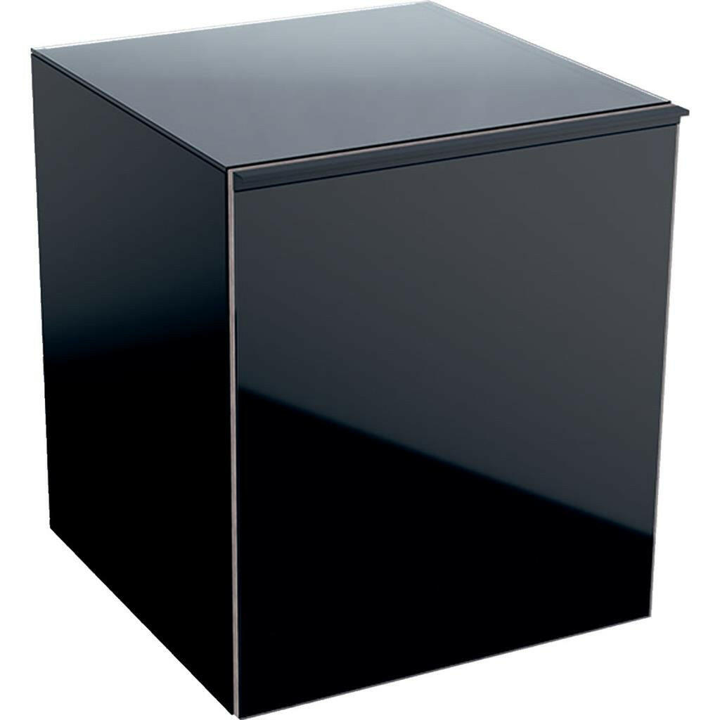 Geberit Acanto oldalsó kiegészítő szekrény, egy belső fiókkal, fényes üveg/fekete, 45x52x47,6 cm-0