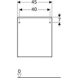 Geberit Acanto oldalsó kiegészítő szekrény, egy belső fiókkal, fényes üveg/Láva, 45x52x47,6 cm-2