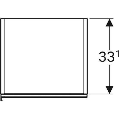 Geberit Acanto magas szekrény, 2 ajtó, 38x173x36, matt lakkozott homokszürke/fényes homokszürke üveg (500.619.JL.2)