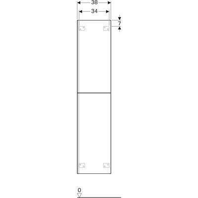 Geberit Acanto magas szekrény, 2 ajtó, 38x173x36, matt lakkozott homokszürke/fényes homokszürke üveg (500.619.JL.2)
