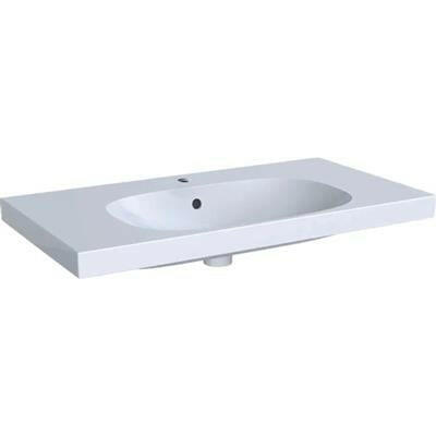 Geberit Acanto mosdó pakolófelülettel, EFF1 rögzítés, 90x16.8x48.2cm, csaplyuk középen, túlfolyóval ( 500.623.01.2 )