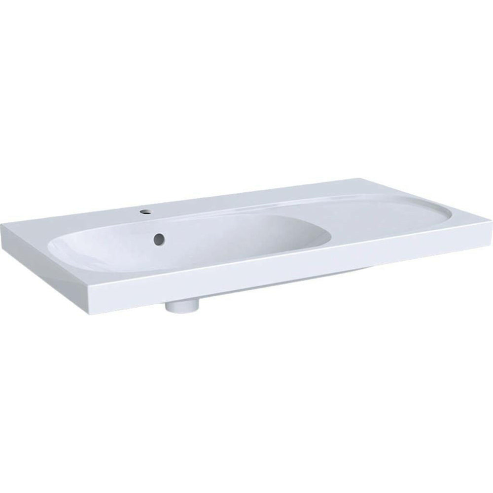 Geberit Acanto mosdó pakolófelülettel jobb oldalon, 90x16.8x48.2cm, csaplyuk középen, túlfolyóval (500.625.01.2)
