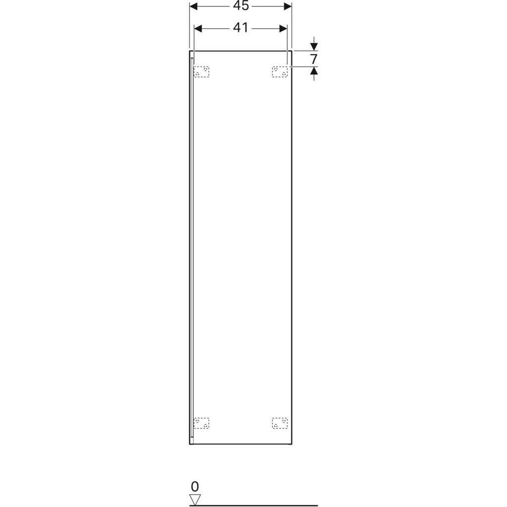 Geberit Acanto magas szekrény egy ajtóval 45x173x17,4 cm, homokszürke/üveg-2