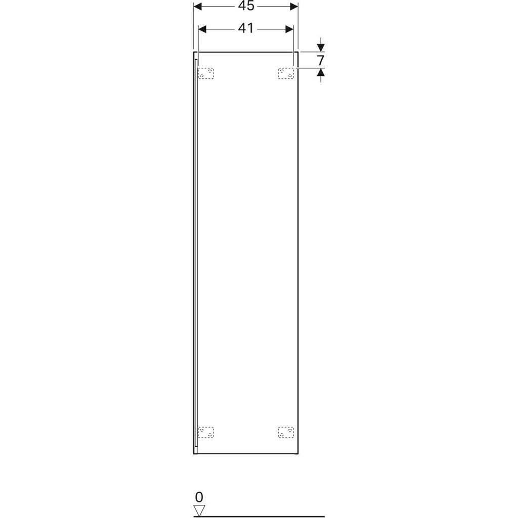 Geberit Acanto magas szekrény egy ajtóval 45x173x17,4 cm, homokszürke/üveg (500.637.JL.2)