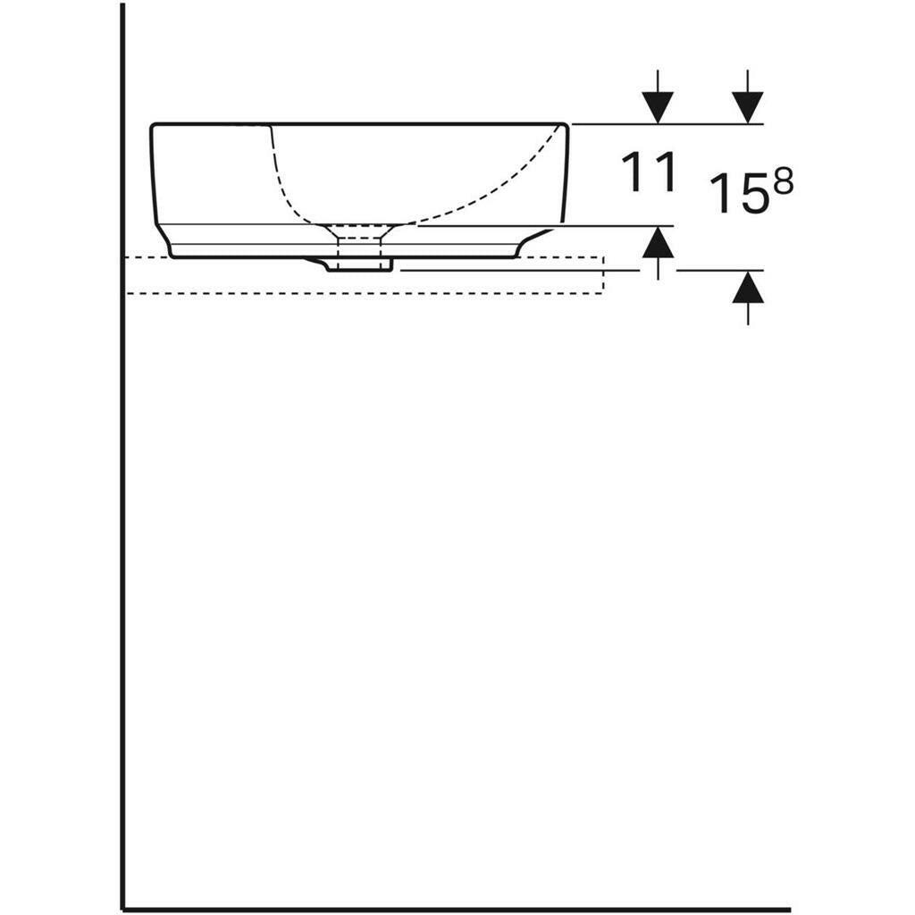 Geberit Variform pultra ültethető mosdó, kerek, túlfolyóval 45cm fehér-3