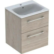 Geberit Selnova Square mosdószekr., keskeny mosdóval, 53.8x50.2, feketedió hickory/Melamin faszerk. (501.235.00.1)