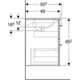 Geberit Selnova Square mosdószekr., keskeny mosdóval, 53.8x50.2, feketedió hickory/Melamin faszerk.-3