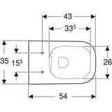 Geberit Selnova Square fali WC, mélyöblítésű, részben zárt forma, Rimfree, 54cm-1