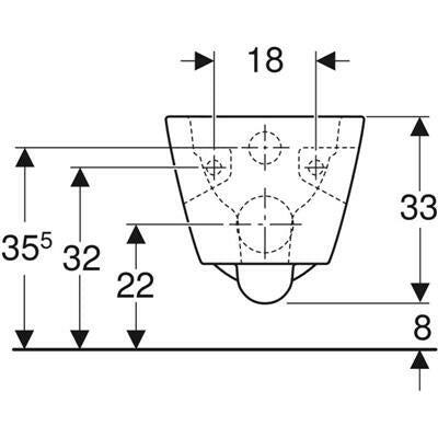 Geberit Selnova Square fali WC, mélyöblítésű, részben zárt forma, Rimfree, 54cm (501.546.01.1)