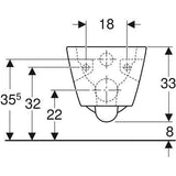 Geberit Selnova Square fali WC, mélyöblítésű, részben zárt forma, Rimfree, 54cm-2