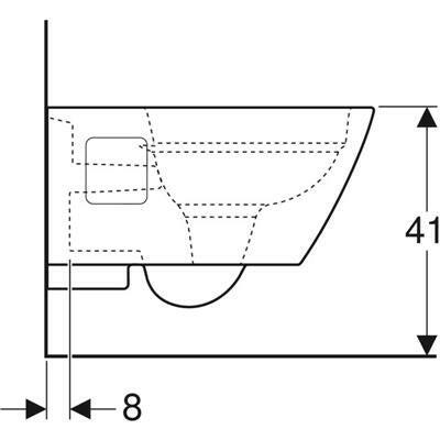 Geberit Selnova Square fali WC, mélyöblítésű, részben zárt forma, Rimfree, 54cm-3