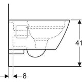 Geberit Selnova Square fali WC, mélyöblítésű, részben zárt forma, Rimfree, 54cm-3