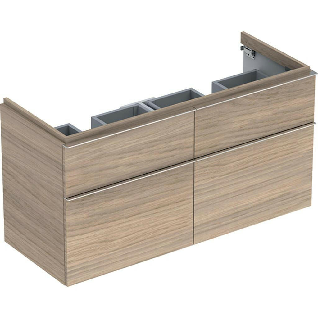 Geberit iCon alsó szekrény dupla mosdóhoz, négy fiókkal, 119x62x47,7, melaminos faszerkezetes tölgy-0