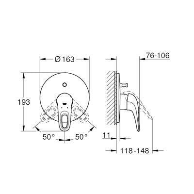 Grohe Eurostyle falsík alatti kád csaptelep fehér (19506LS3)
