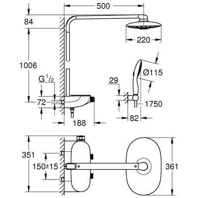 Grohe Rainshower System Smartcontrol 360 duo zuhanyrendszer (26250000)