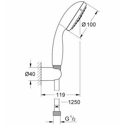 Grohe N Tempesta 100 II fali akasztós zuhanyszett ÚJ (27799001)