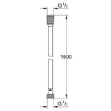 Grohe Silverflex csavarodásmentes zuhanycső 1500 mm (28364000)-1