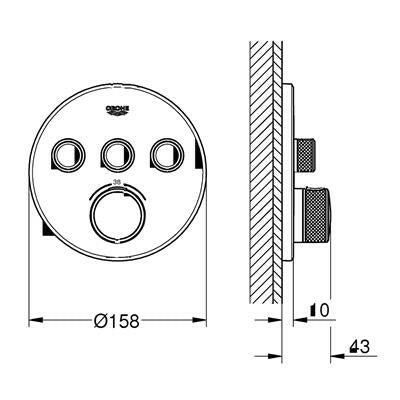 Grohe Grohtherm SmartControl termosztátos színkészlet 3 fogyasztási helyhez (29121000)