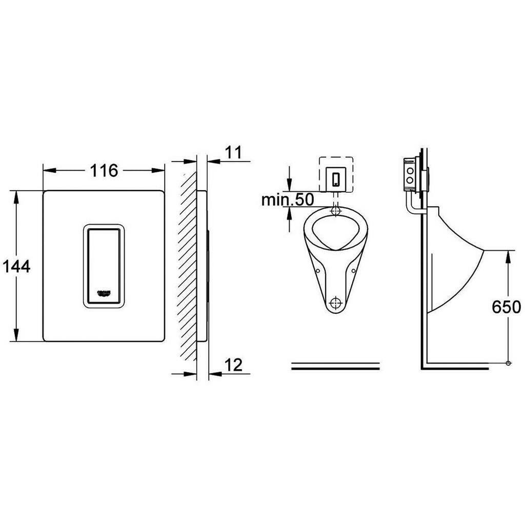 Grohe Skate Cosmopolitan piszoár nyomólap, alpin fehér (38784SH0)