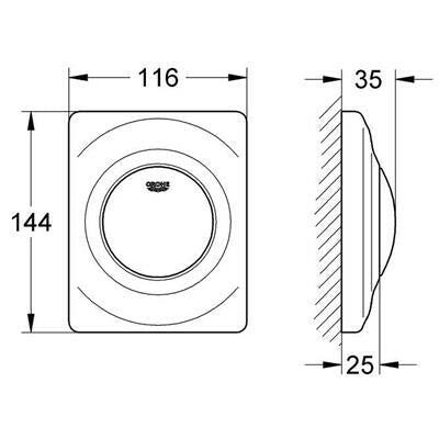 Grohe Surf piszoár öblítő nyomólap króm (38808000)