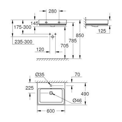 Grohe Cube Ceramic 60 cm mosdó (3947300H)