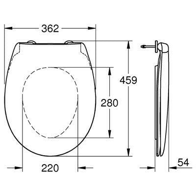 Grohe Bau Ceramic WC ülőke tetővel, soft close, quick release (39493000)