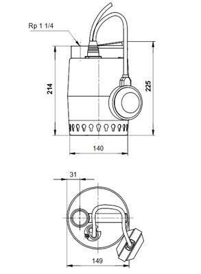 GRUNDFOS szivattyú KP 150 - A1 220V 5m (011H1600)
