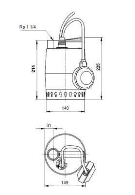 GRUNDFOS szivattyú KP 250 - A1 220V 10m (012H1800)