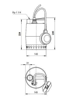 GRUNDFOS szivattyú KP 350 A1 220V 10m (013N1800)