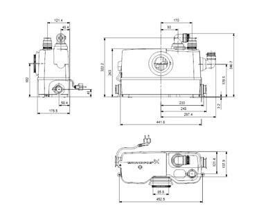 GRUNDFOS SOLOLIFT2+ WC - 3 kompakt szennyvízátemelő szivattyú 97775315