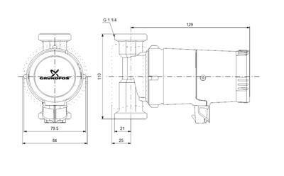 GRUNDFOS Comfort UP 15 - 14 BXA PM cirkulációs szivattyú 97916749